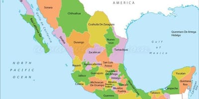 Mapa de Mèxic estats