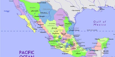 Mèxic mapa amb capital