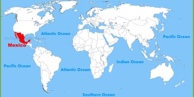Mapa del món amb Mèxic