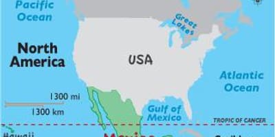 Mèxic en el mapa del món