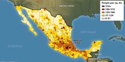 Població mapa de Mèxic