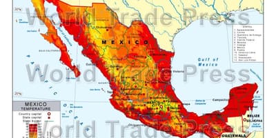 Mapa de Mèxic temperatura
