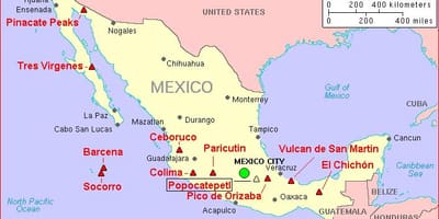 Mapa de Mèxic volcà