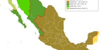 Zona horària mapa de Mèxic