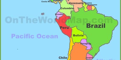 Mèxic i amèrica del sud mapa