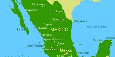 Mapa de la costa oest de Mèxic