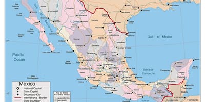 Mèxic mapa amb les principals ciutats