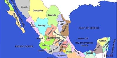 El mapa de Mèxic estats