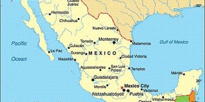 Mèxic ciutats costaneres mapa