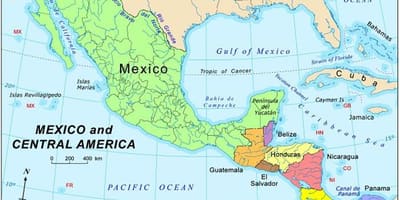 Mapa de Mèxic i amèrica central