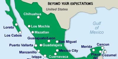 Mèxic platges mapa