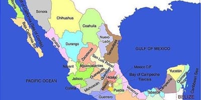 Sud de Mèxic mapa