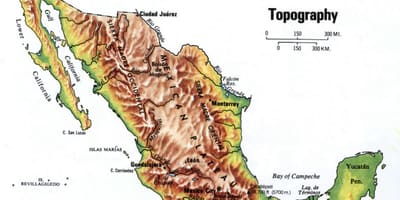 Mèxic mapa topogràfic