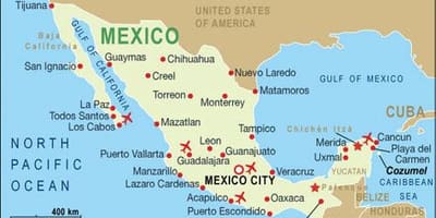 Mapa de Mèxic, país