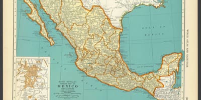 Vintage mapa de Mèxic
